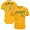 Custom Gold Gold-Green Baseball Jersey