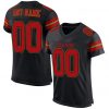Custom Black Red-Old Gold Football Jersey