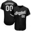 Custom Black White-Gray Baseball Jersey