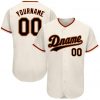 Custom Cream Black-Orange Baseball Jersey