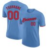 Custom Light Blue Red-Navy T-Shirt