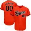 Custom Orange Black-White Baseball Jersey