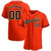 Custom Orange Black-Cream Baseball Jersey