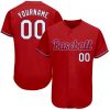 Custom Red White-Royal Baseball Jersey