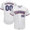 Custom White Royal-Red Baseball Jersey